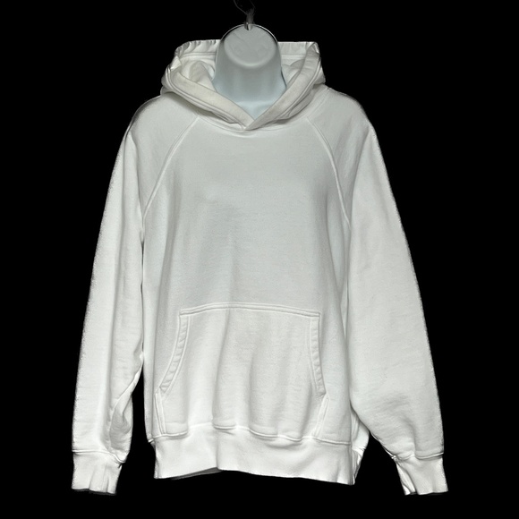 TNA Sweatfleece Hoodie Pullover Women's White Size 2 Cozy Fleece Boyfriend Fit - Picture 1 of 6